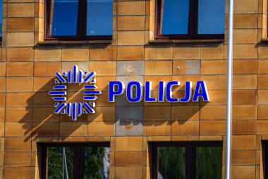 Wabrzych, Polonya - 06.16.2024: Wabrzych Belediyesi Polis Merkezi