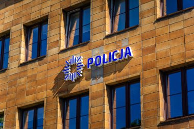 Wabrzych, Polonya - 06.16.2024: Wabrzych Belediyesi Polis Merkezi