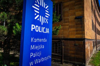 Wabrzych, Polonya - 06.16.2024: Wabrzych Belediyesi Polis Merkezi