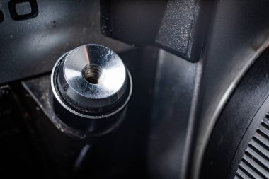 Bir Vintage Fotoğraf Makinesinin Kapatma düğmesini Kapat