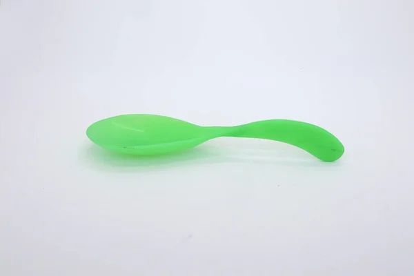 Green Vegetable Scoop Vegetable Ladle Isolated White — Stock Photo, Image