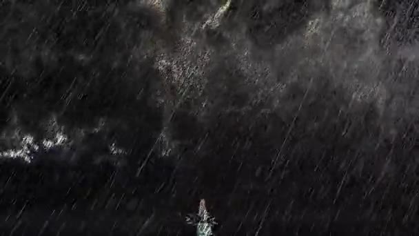 Abstrakter Hintergrund Mit Regentropfen Auf Der Straße — Stockvideo