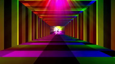 Renkli çizgiler ve tünellerin neon soyut arka planı.