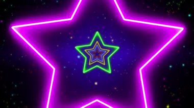 Yıldızlı neon ışık yıldızı. vektör illüstrasyonu
