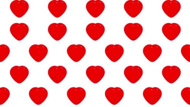 Beyaz bir arka planda kalplerin vektör seamless modeli