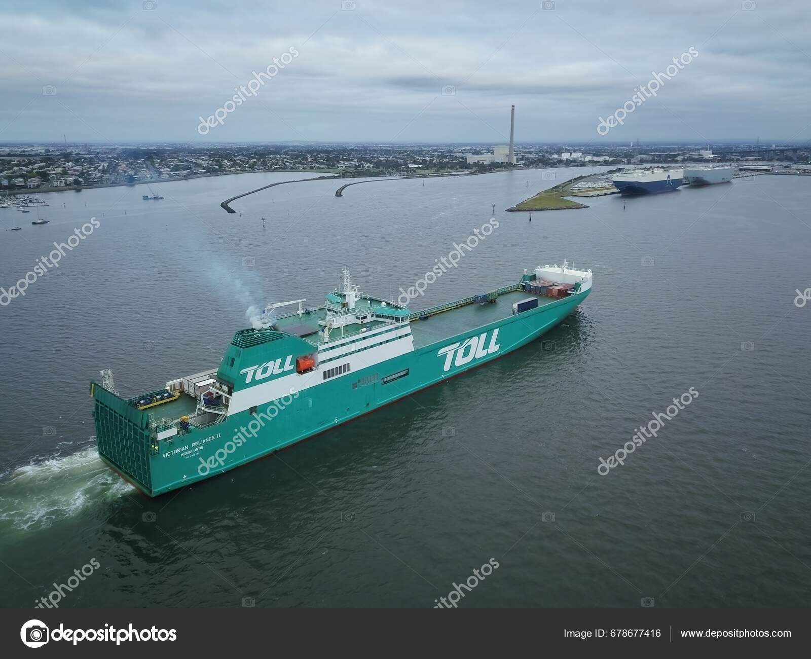 Port Melbourne Vic Australia Nov 2020 Toll Group Container Ship Stock