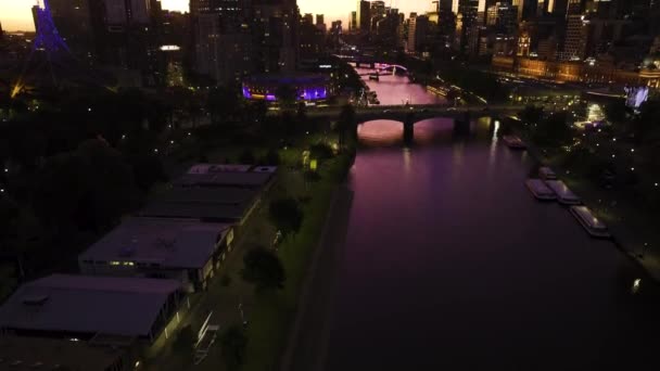 Melbourne Vic Dic 2022 Tramonto Melbourne Fiume Yarra — Video Stock