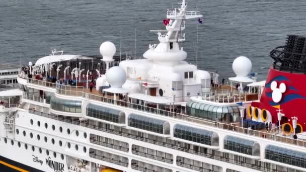 Melbourne Vic Australia Nov 2023 Disney Wonder Cruise Ship Som – stockvideo