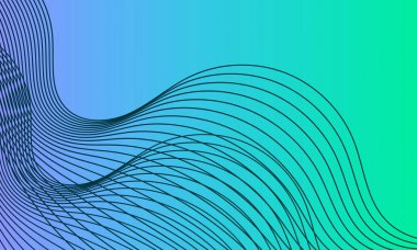 Soyut siyah çizgiler fütüristik teknoloji tarzında. Arka plan mavi ve yeşil. Retro tarzı. Fütürist teknoloji soyut arka plan. Ağ, büyük veri, veri merkezi, sunucu, vj, internet, hız