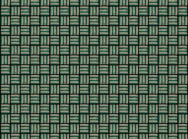 Kusursuz vektör soyut yeşil beyaz desen. Modern stil dokusu. Çizgili elementlerle geometrik fayanslar tekrarlanıyor
