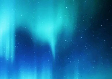 Gece gökyüzünde Aurora Borealis. Kuzey ışıkları.