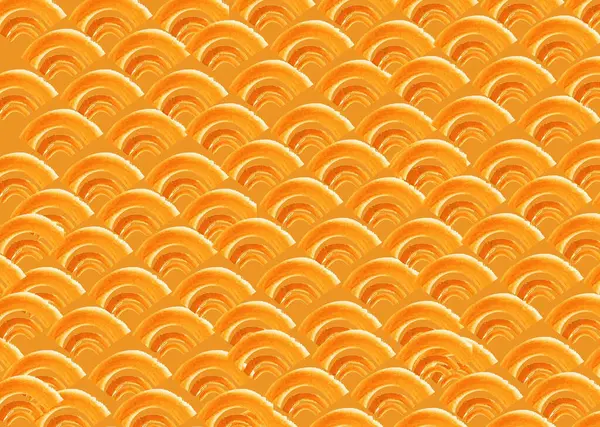Seamless pattern of orange waves on a light background. Vector illustration