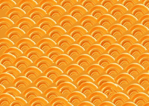 Seamless pattern of orange waves on a light background. Vector illustration