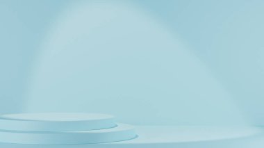 Minimalist yuvarlak podyum ürün yerleştirme. Sahne ışıkları premium fotoğraf 3D görüntüleme.