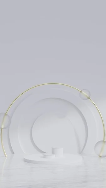 Minimalist geometrik podyum 3D sahne premium fotoğraf 3D