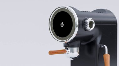 Otomatik kahve makinesi ürün tasarımı konsepti premium fotoğraf 3D görüntüleme