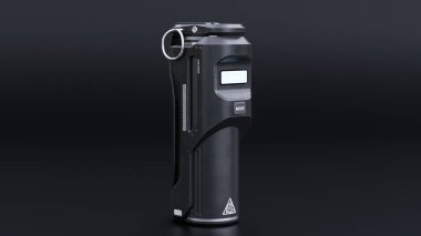 Bilimkurgu el bombası ürün tasarımı konsepti premium fotoğraf 3D görüntüleme