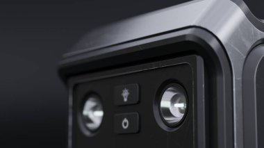 Taşınabilir elektrik santrali ürün tasarımı konsepti premium fotoğraf 3d oluşturma