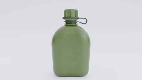 Green Canteen Military Bottle Premium Photo Render — Stock Photo, Image