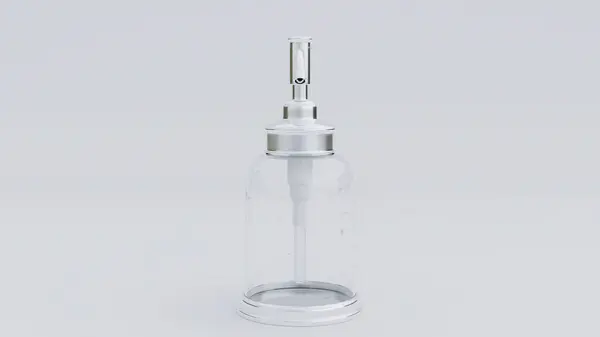 Empty Transparent Bottle Soap Dispenser Premium Photo Render — Stock Photo, Image