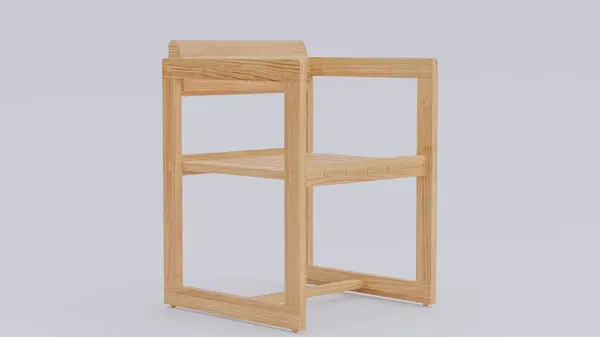 Drewniane Skandynawskie Krzesła Jadalne Premium Zdjęcie Renderowania — Zdjęcie stockowe