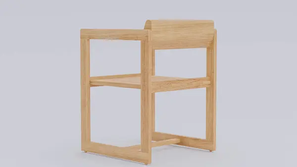 Dřevěné Skandinávské Jídelní Židle Prémie Fotografie Vykreslení — Stock fotografie
