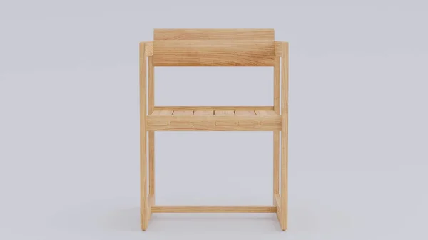 Drewniane Skandynawskie Krzesła Jadalne Premium Zdjęcie Renderowania — Zdjęcie stockowe