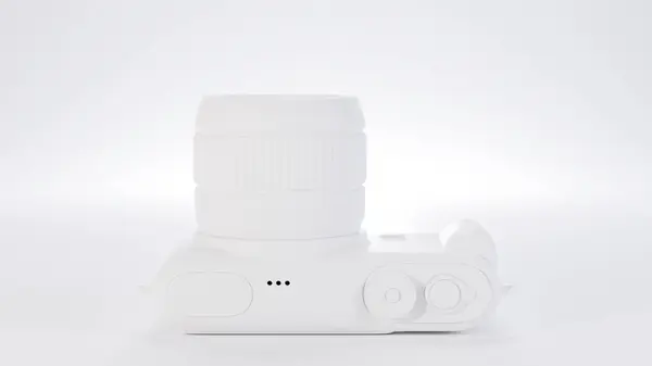 Cep dijital aynasız kamera ürünü tasarımı konsept premium fotoğraf 3d oluşturucu