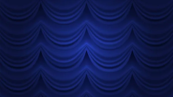 Blue Curtain Closed Curtain Vector Background Blue Drapery Theater Circus — Stock Vector