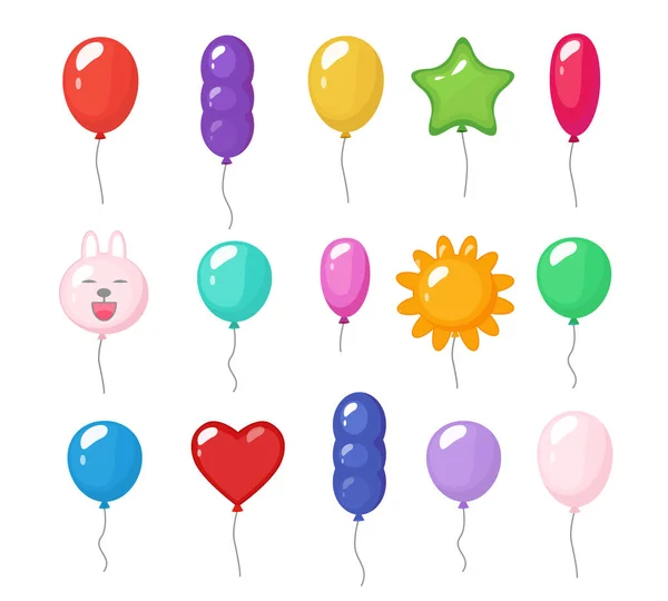Des Ballons Dessin Animé Divertissement Festif Réflexions Lumineuses Articles Colorés — Image vectorielle