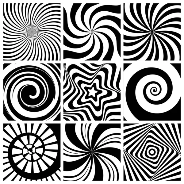 Hypnotic Background Circular Swirl Wallpaper Spiral Twist Shapes Geometric Abstract — Stock Vector