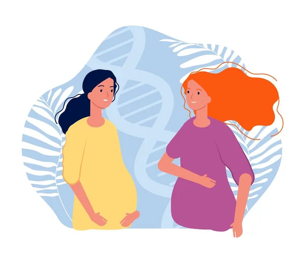 Mutterschaft Schwangere Mädchen Freudige Zukünftige Eltern Gleichgeschlechtliche Familie Erwartet Baby — Stockvektor