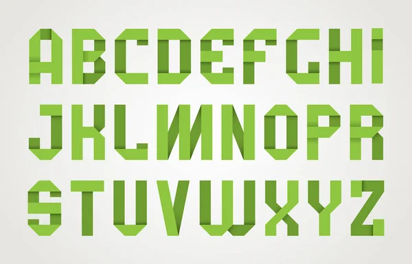 Origami Lettertype Paper Shadow Modern Lettertype Mode Alfabet Belettering Type — Stockvector