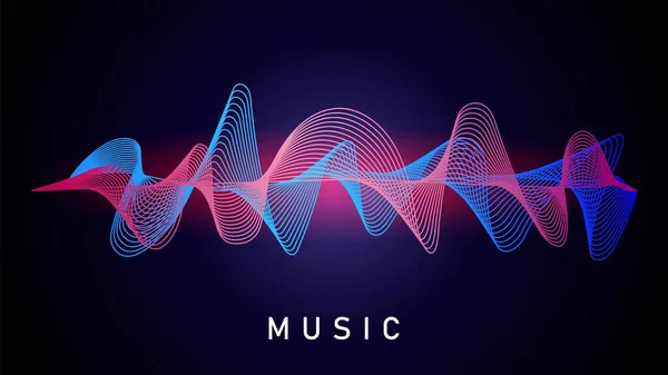 Onda Sonora Registrazione Musicale Equalizzatore Audio Designazione Tecnica Della Voce — Vettoriale Stock