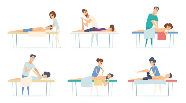 Terapia Massaggiante Spa Relax Fisioterapia Procedura Correttiva Massaggio Infortunio Sport — Vettoriale Stock