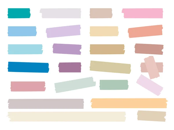 Plakkerige Strippen Gekleurde Decoratieve Tape Mini Washi Sticker Decoratie Vector — Stockvector