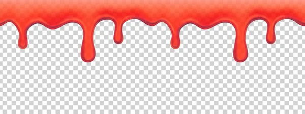 Erdbeermarmelade Tropft Geschmolzener Roter Sirup Transparente Stromflüssigkeit Realistische Fruchtmarmelade Vektor — Stockvektor