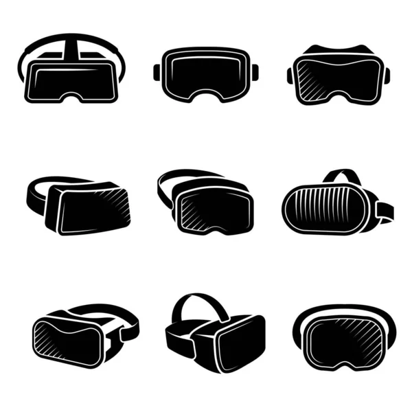 Шлем Виртуальной Реальности Технология Будущего Создания Векторного Логотипа Геймерской Развлекательной — стоковый вектор