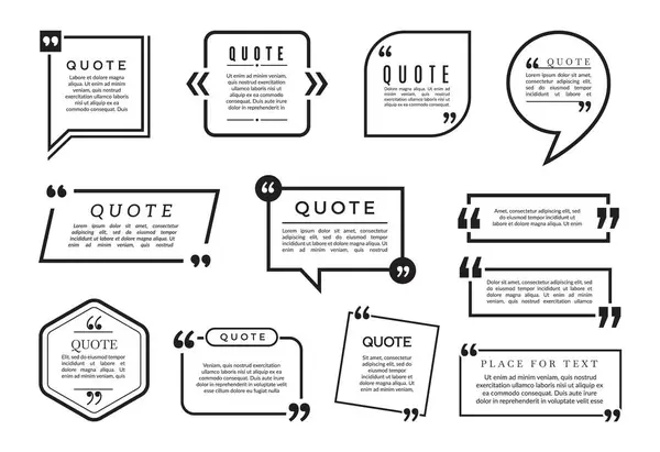 Quote Bubbles Set Vector Text Boxes Templates Different Blog Frames — Stock Vector