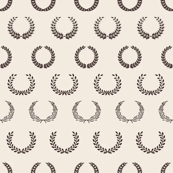 Vintage Kranz Muster Griechischer Lorbeer Verleiht Nahtlose Textur Vektor Olivenzweige — Stockvektor