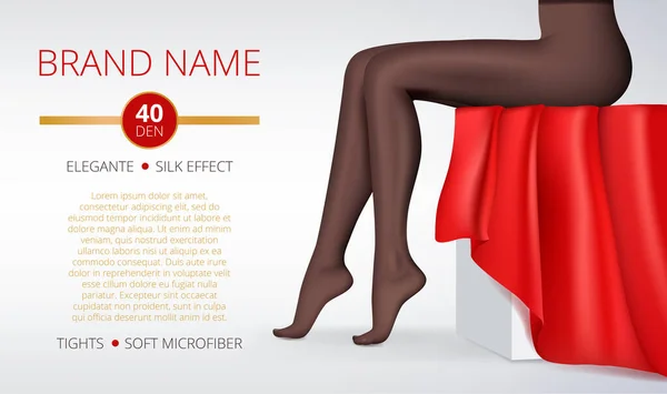 女人的腿 时尚典雅的广告图片 女性服装美腿紧身衣 逼真逼真 说明女性腿 腿紧身衣 — 图库矢量图片