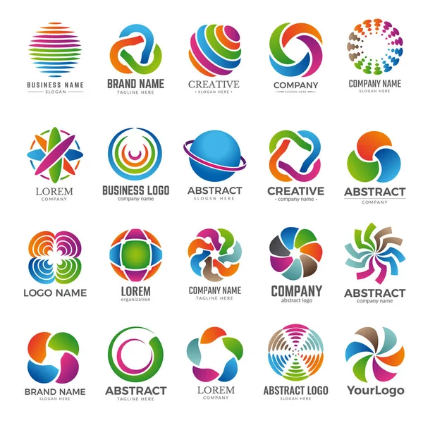 Логотип Делового Мира Реклама Абстрактные Круглые Формы Графика Цветные Элементы — стоковый вектор