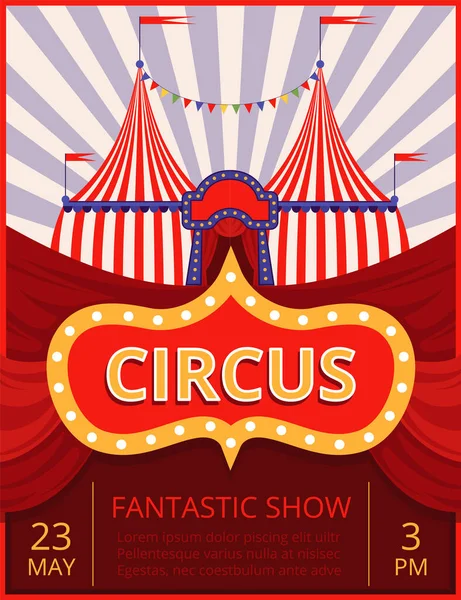 Invitación Circo Plantilla Cartel Del Evento Del Festival Fiesta Con — Archivo Imágenes Vectoriales