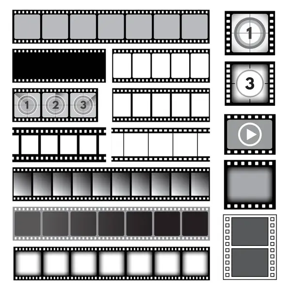 Ταινία 35Mm Ταινία Φωτογραφία Φιλμ Κορνίζες Κάμερα Εικόνα Διανυσματική Συλλογή — Διανυσματικό Αρχείο