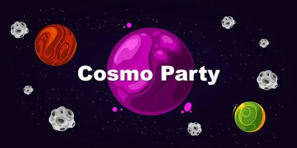 Flyer Pour Fête Cosmo Party Modèle Carte Affiche Événement Illustration — Image vectorielle