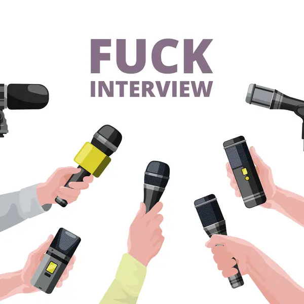 Güncel Haber Için Resimler Mikrofonlar Holding Eller Mikrofon Afiş Gazetecilik — Stok Vektör