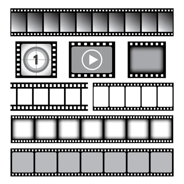 Filmstreifen Kino Oder Fotoband Film 35Mm Streifen Rollen Vektorgrafik Vorlage — Stockvektor