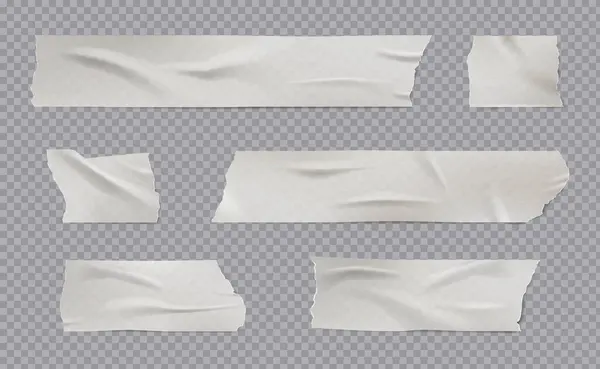 Lepicí Páska Realistická Lepkavá Vrásčitá Papírová Páska Stíny Potrhanými Hranami — Stockový vektor