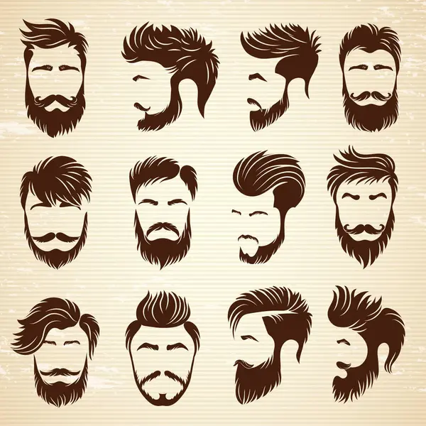 Męska Fryzura Salon Fryzjerski Dla Mężczyzn Stylizacja Fryzjer Ogolony Pielęgnacja — Wektor stockowy