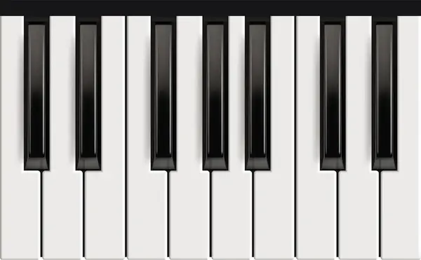 ピアノの鍵 反射効果ベクトル画像とジャズバンド白と黒のキーのための現実的な楽器 ピアノオクターブ アコースティック楽器 キーボード黒白の古典的なイラスト — ストックベクタ